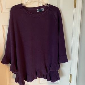 Karen Scott Purple sweater poncho